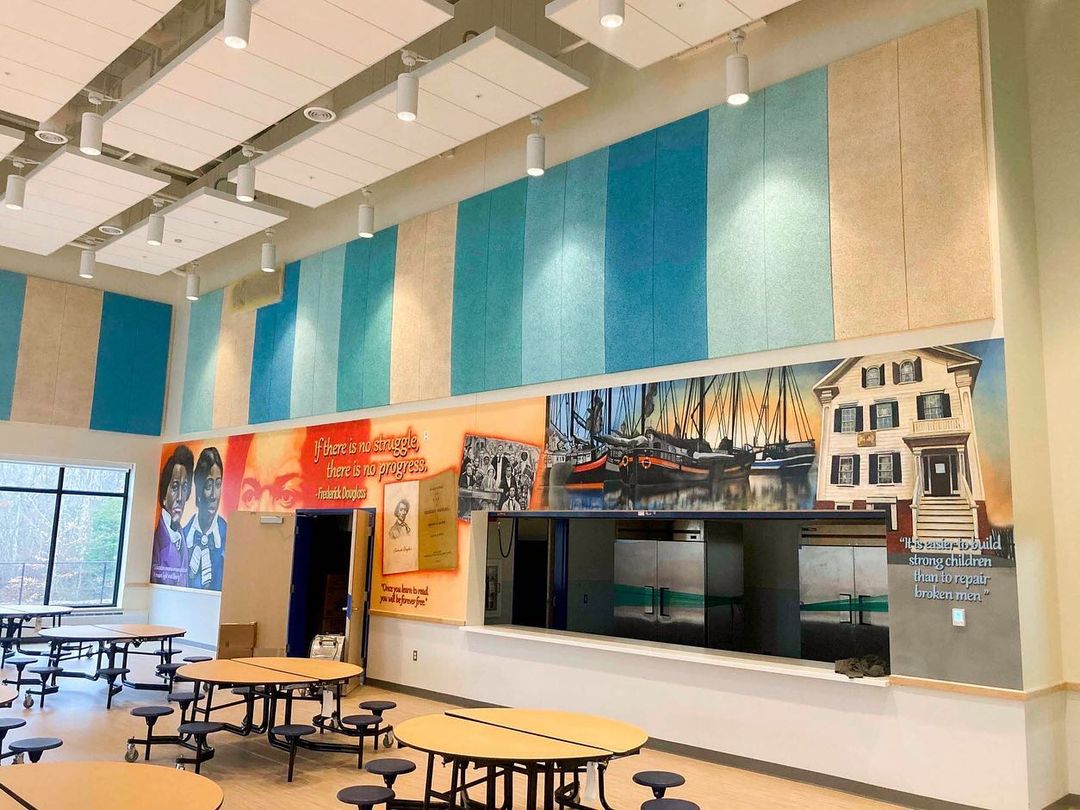 Alma del Maru2019s Frederick Douglass Campus is officially occupied by scholars! Bright young minds walking through the newly completed school are sure to feel inspired by colorful du00e9cor and murals painted in honor of the campusu2019s namesake. ud83cudfa8ud83dudc99 Weather permitting, we are looking forward to gathering with Alma del Mar, Compass Project Management, and Arrowstreet Inc. for the projectu2019s ribbon-cutting and formal close this Friday!