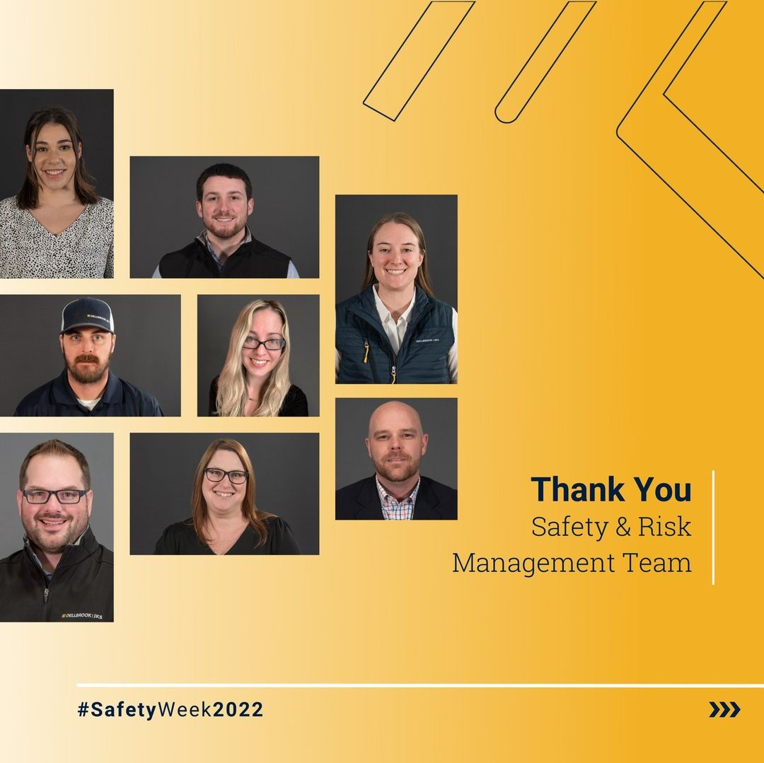 We&#039;re wrapping up a week of celebrating #SafetyWeek2022 but will continue to think about #Safety365u2122 year-round with the help of our Safety and Risk Management Department. ud83euddba As the week comes to a close, we are proud to shout out the entire #safety and #risk team. Thank you to Victoria Bishop, Bill Mathisen, Devin Cudmore, Patrick Coogan, Jaime Tanguay, David Arancio, Tammy Gallagher, and Robert Carson. nnu201cWeu2019re excited to have the trademark Safety365u2122, as a formal acknowledgment of our efforts and as a reminder that focusing on construction safety daily is critical to our firmu2019s success. Iu2019d like to thank our entire Safety and Risk Management Department for their work in helping Dellbrook|JKS function at its bestu201d, said Mike Fish, CEO of Dellbrook|JKS.nnRead more about our Safety365u2122 program and trademark here with the link in our bio.nn#ConstructionSafetyWeek #SafetyWeek #DellbrookJKS